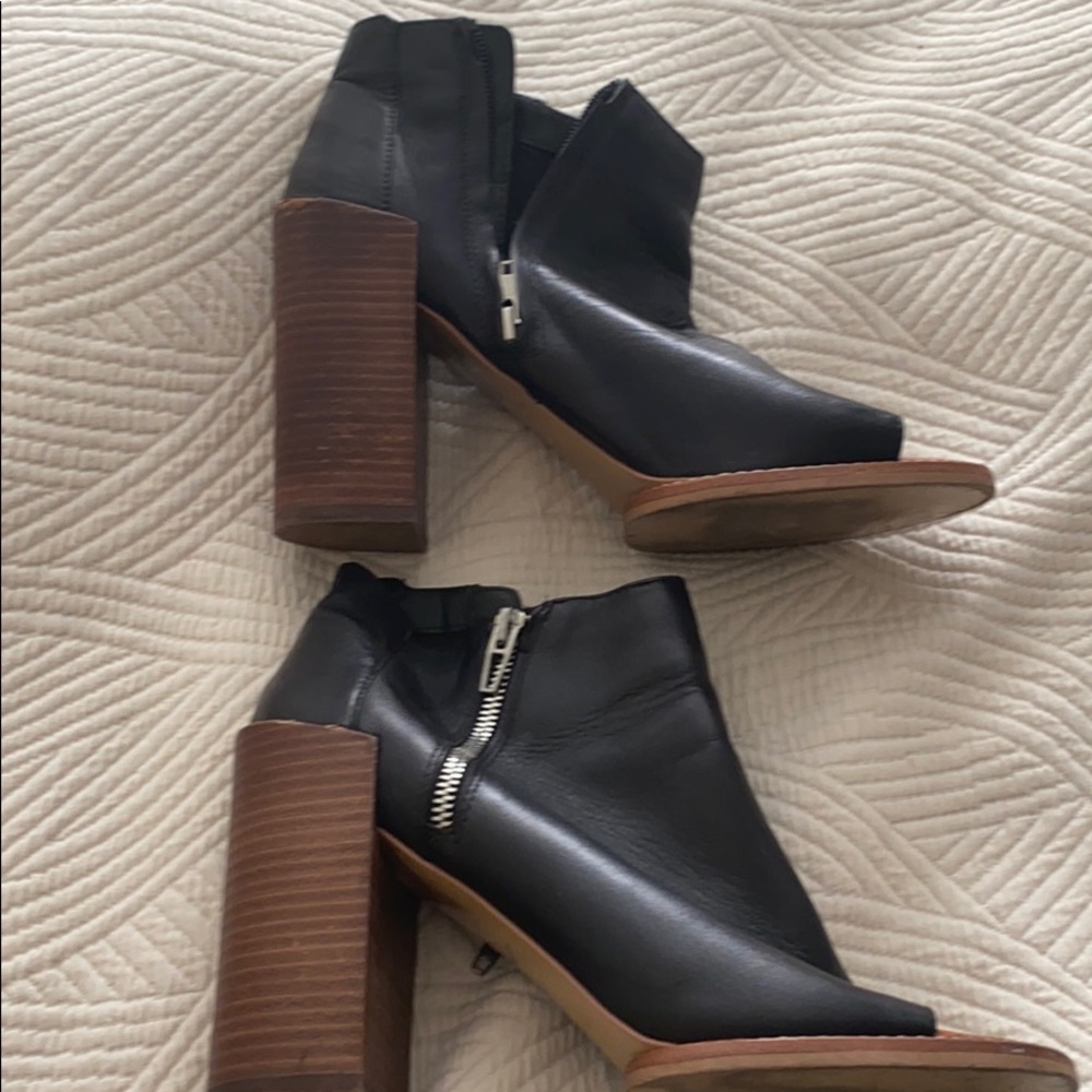 Dolce Vita Open Toe Booties, Black 9.5